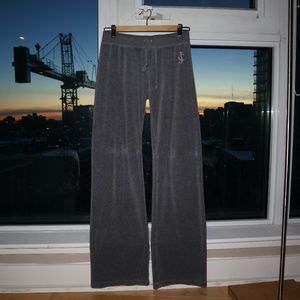 Juicy Couture Grey Velour Pants, Size M